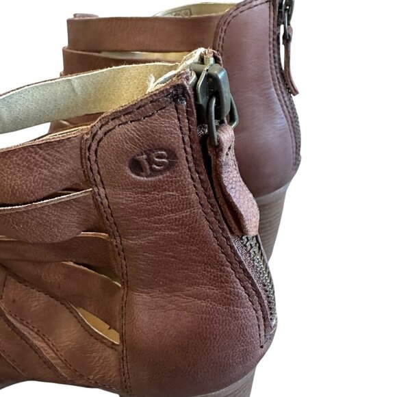 Josef Seibel Bonnie Ankle Booties Cage Cutout Brown Heel Leather Size 39 Women's - Picture 10 of 15